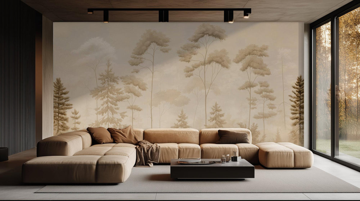 Contemporary Beige wallpaper for Living Room