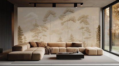 Contemporary Beige wallpaper for Living Room