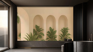 Contemporary Beige wallpaper for Living Room
