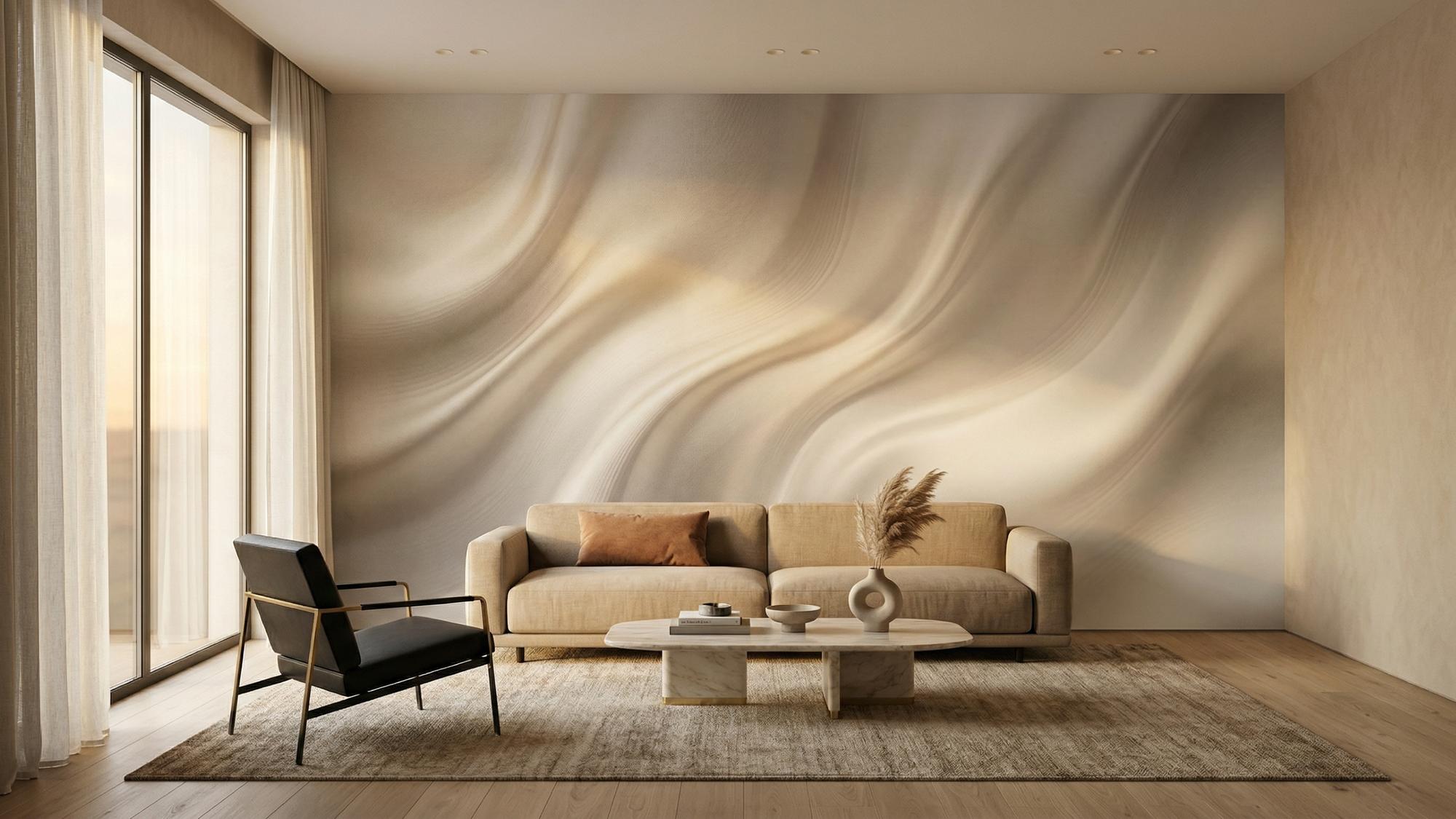 Contemporary Beige wallpaper for Living Room