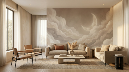 Contemporary Beige wallpaper for Living Room