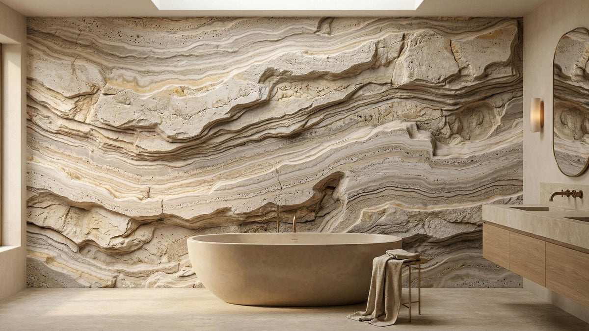 Minimalist Beige wallpaper for Bathroom
