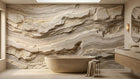 Banyo için Minimalist Bej duvar kağıdı