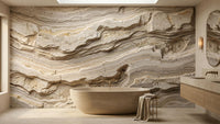 Banyo için Minimalist Bej duvar kağıdı