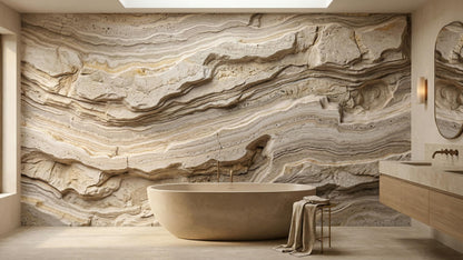Minimalist Beige wallpaper for Bathroom
