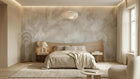 Soft earth tones hygge warm wallpaper for a soft bedroom feature wall