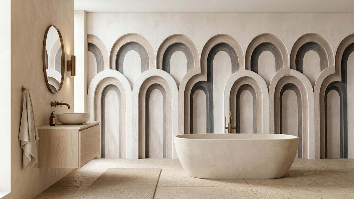 Modern Beige wallpaper for Bathroom