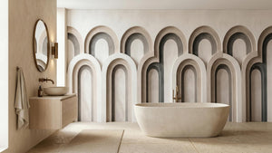 Modern Beige wallpaper for Bathroom