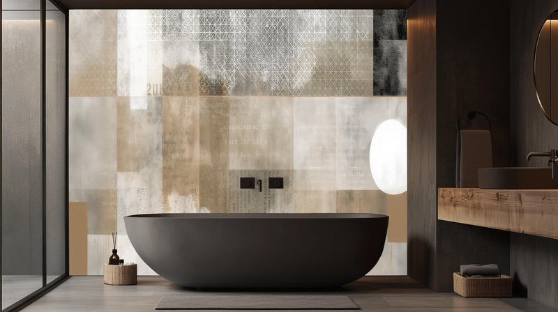 Banyo için Modern Bej duvar kağıdı