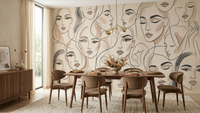 Modern Beige wallpaper for Dining Room
