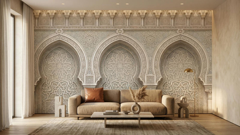 Oturma Odası için Modern Bej duvar kağıdı