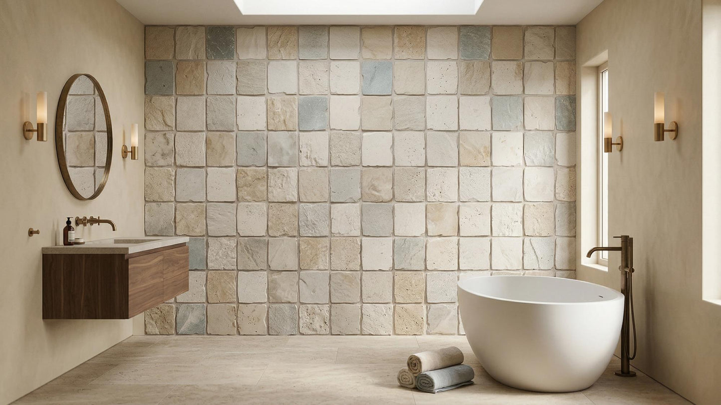 Rustic Beige wallpaper for Bathroom