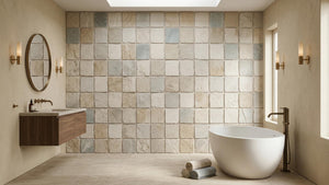 Rustic Beige wallpaper for Bathroom