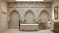 Traditional Beige wallpaper for Bathroom