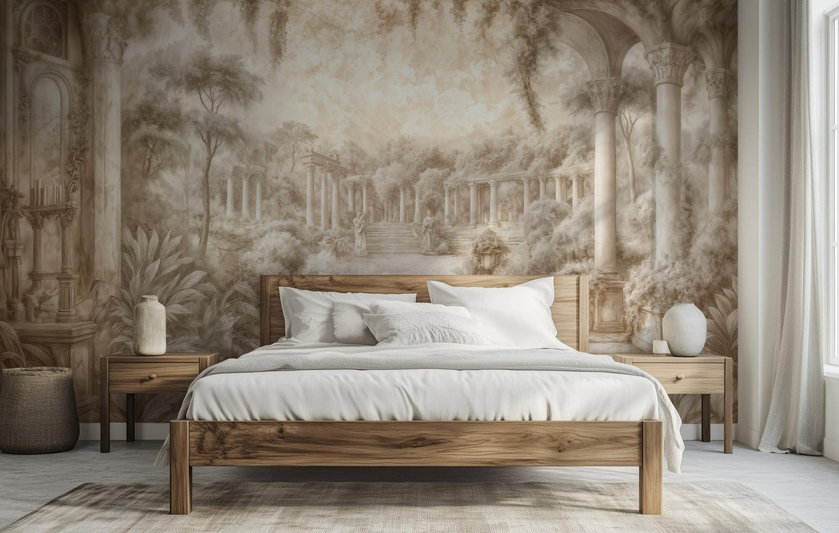 Traditional Beige wallpaper for Bedroom