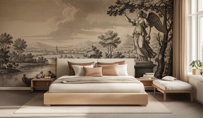 Traditional Beige wallpaper for Bedroom