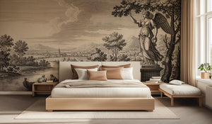 Traditional Beige wallpaper for Bedroom