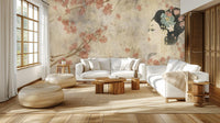 Traditional Beige wallpaper for Living Room