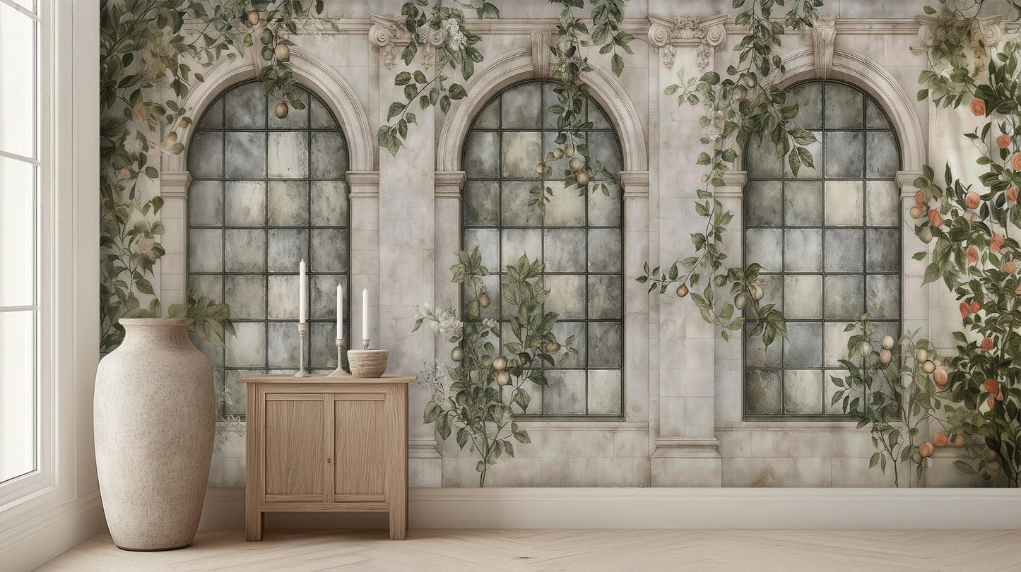 Traditional Beige wallpaper for Living Room