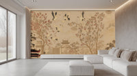 Traditional Beige wallpaper for Living Room