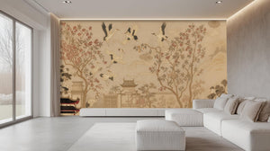 Traditional Beige wallpaper for Living Room