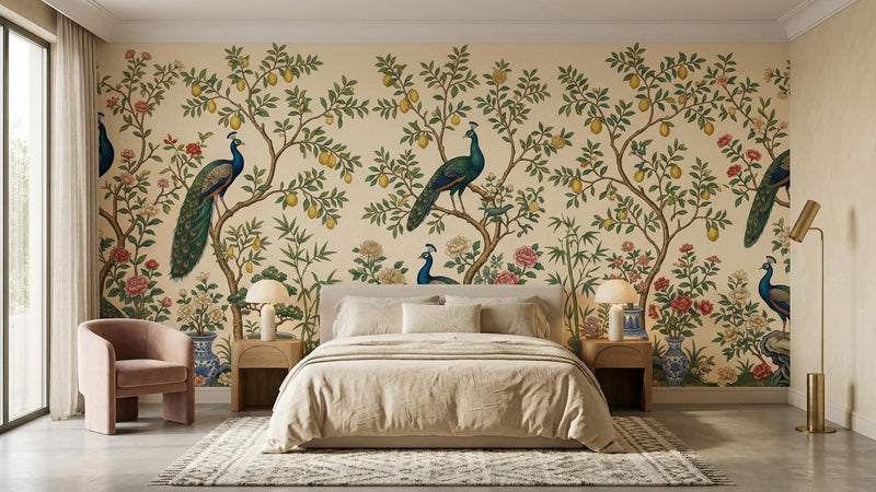 Vintage Beige wallpaper for Bedroom
