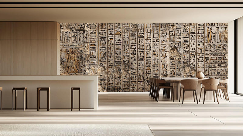 Vintage Beige wallpaper for Dining Room