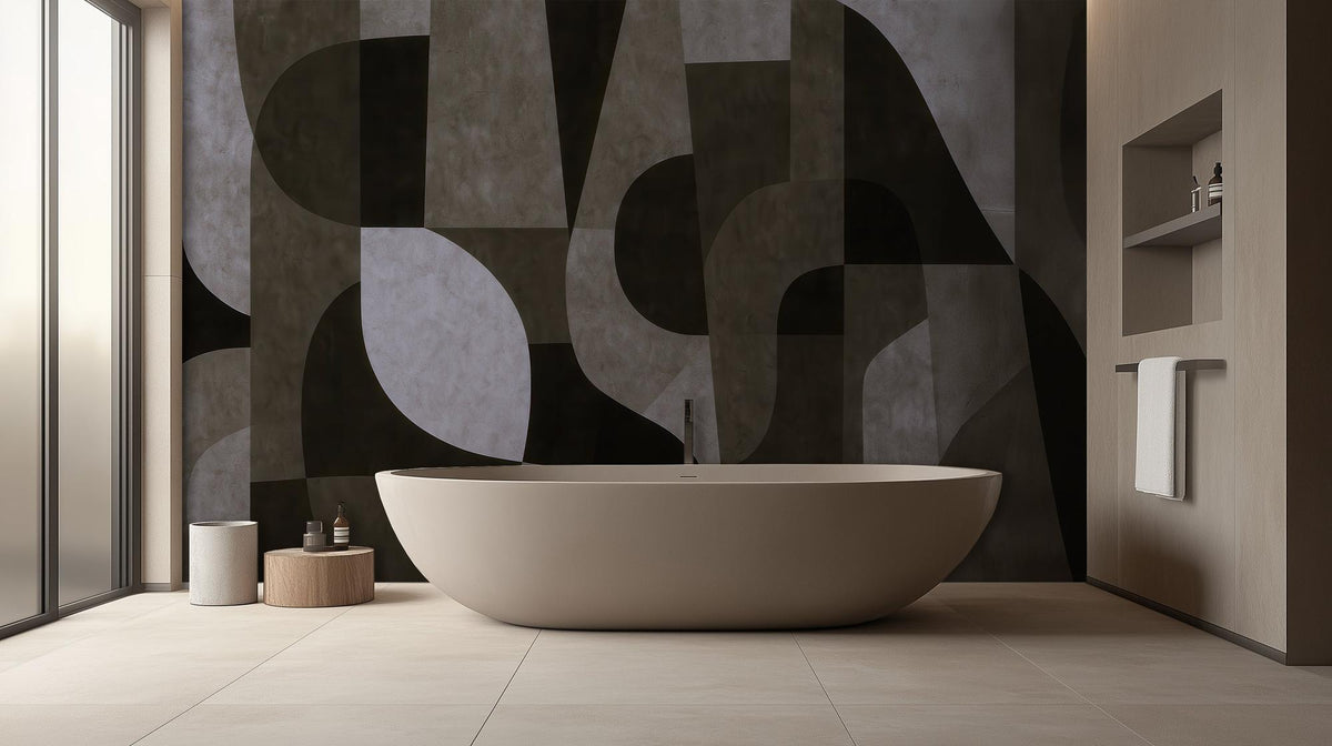 Abstract Black wallpaper for Bathroom