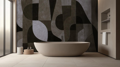 Abstract Black wallpaper for Bathroom