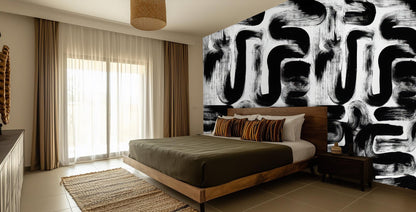 Abstract Black wallpaper for Bedroom