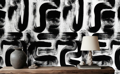 Abstract Black wallpaper for Living Room
