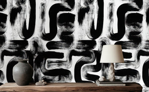 Abstract Black wallpaper for Living Room