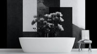Banyo için Soyut Siyah Beyaz duvar kağıdı