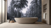 Monochrome Woodland Scene Wallpaper