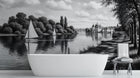 Banyo için Çağdaş Siyah & Beyaz duvar kağıdı