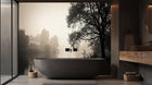 Banyo için Çağdaş Siyah & Beyaz duvar kağıdı