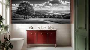 Contemporary Black & White wallpaper for Bathroom