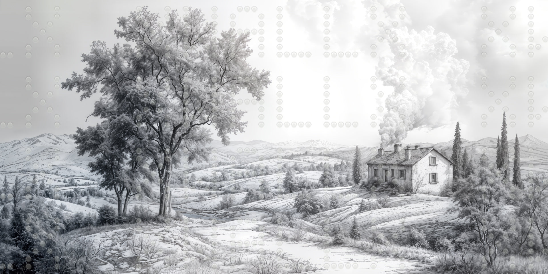 Monochromatic Landscape Wallpaper
