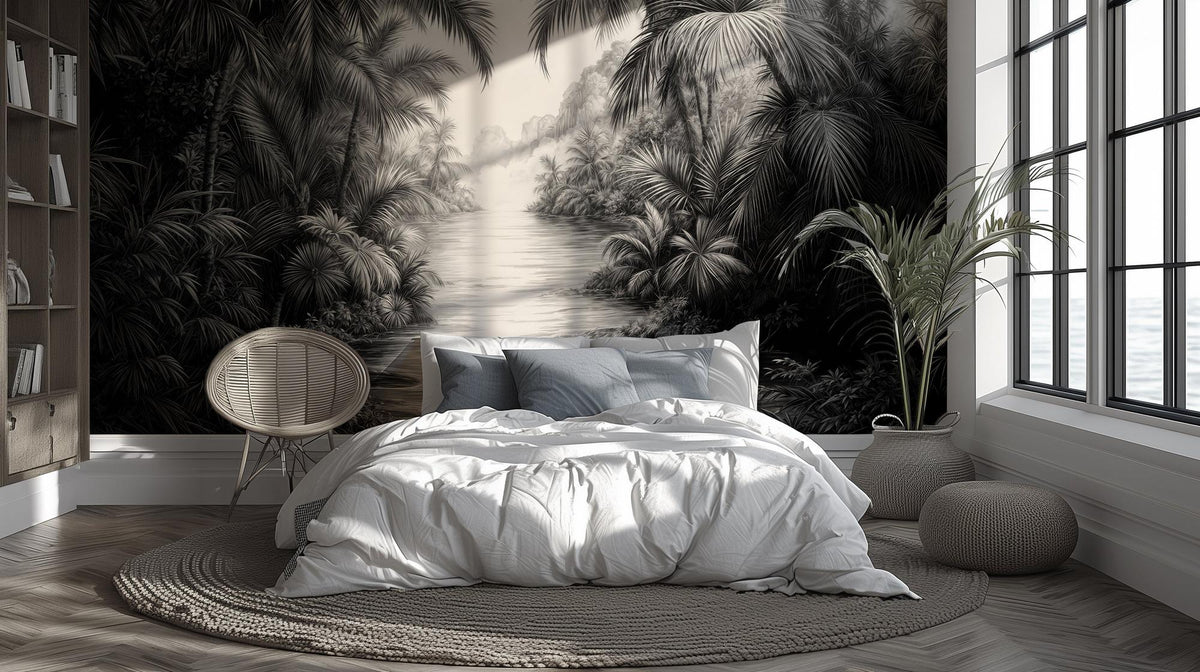 Contemporary Black & White wallpaper for Bedroom