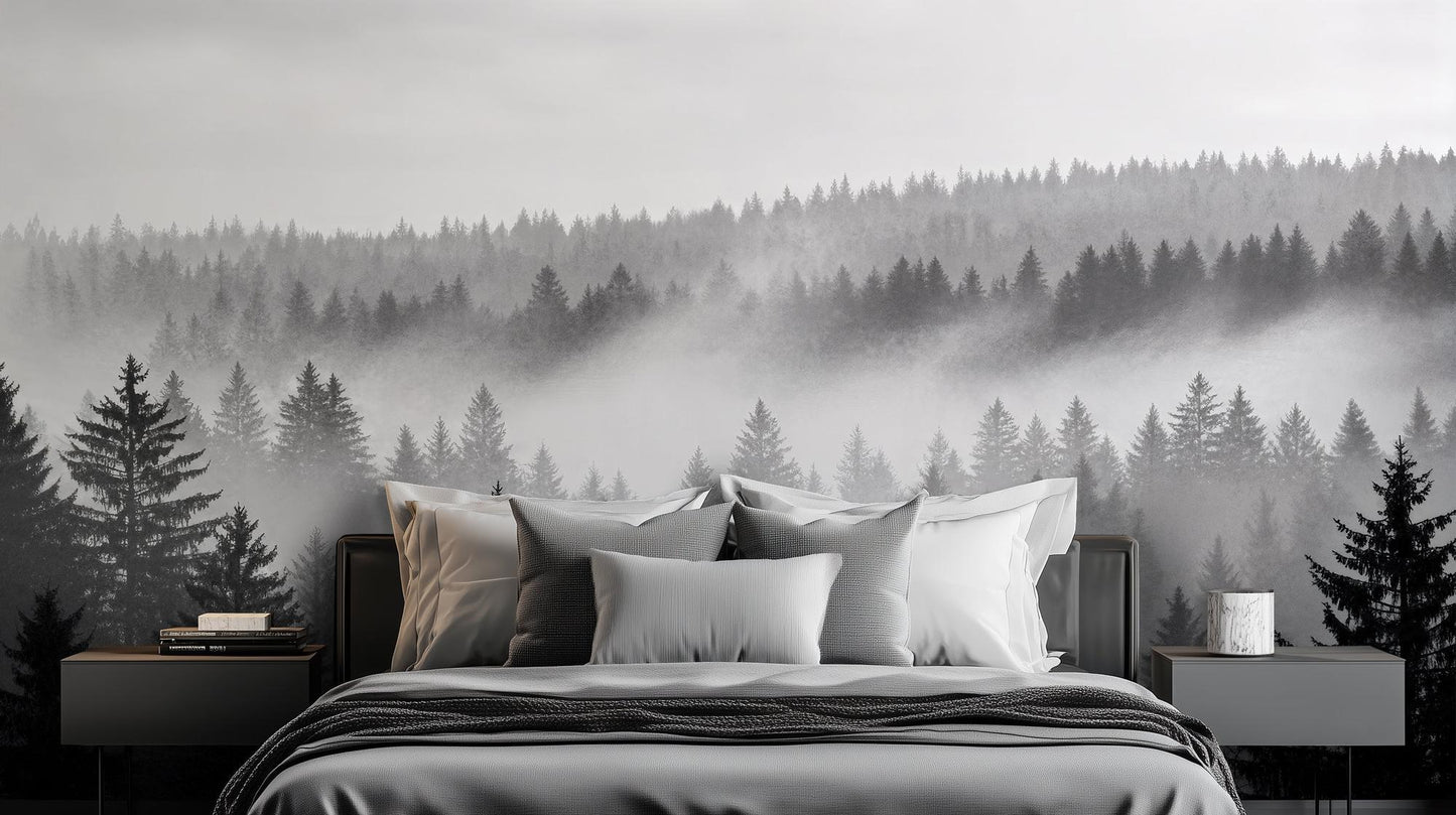 Contemporary Black & White wallpaper for Bedroom