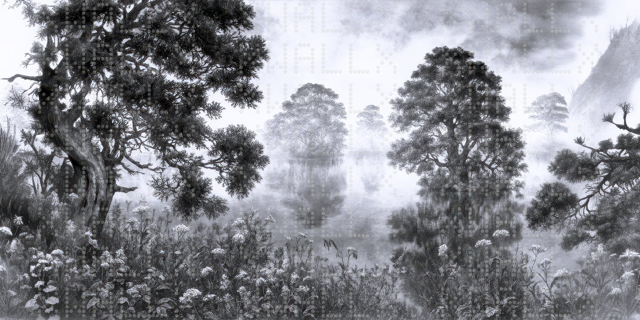 Ethereal Monochrome Tree Wallpaper