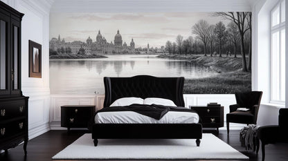 Contemporary Black & White wallpaper for Bedroom