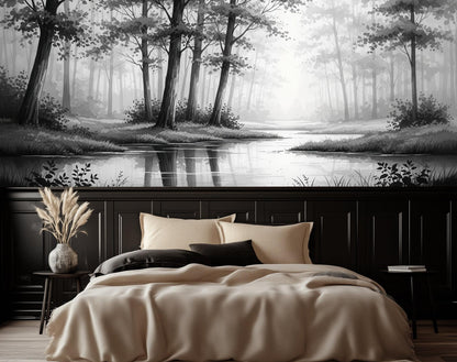 Contemporary Black & White wallpaper for Bedroom