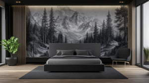 Contemporary Black & White wallpaper for Bedroom