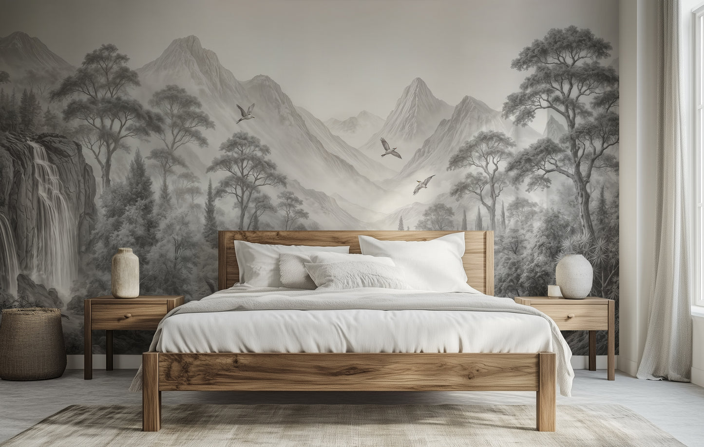 Contemporary Black & White wallpaper for Bedroom