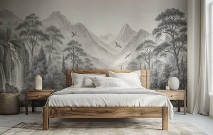 Contemporary Black & White wallpaper for Bedroom