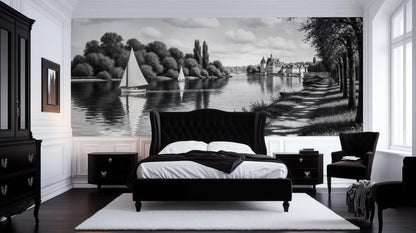 Contemporary Black & White wallpaper for Bedroom