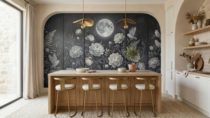 Contemporary Black & White wallpaper for Dining Room