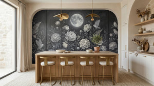 Contemporary Black & White wallpaper for Dining Room
