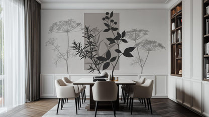 Contemporary Black & White wallpaper for Dining Room